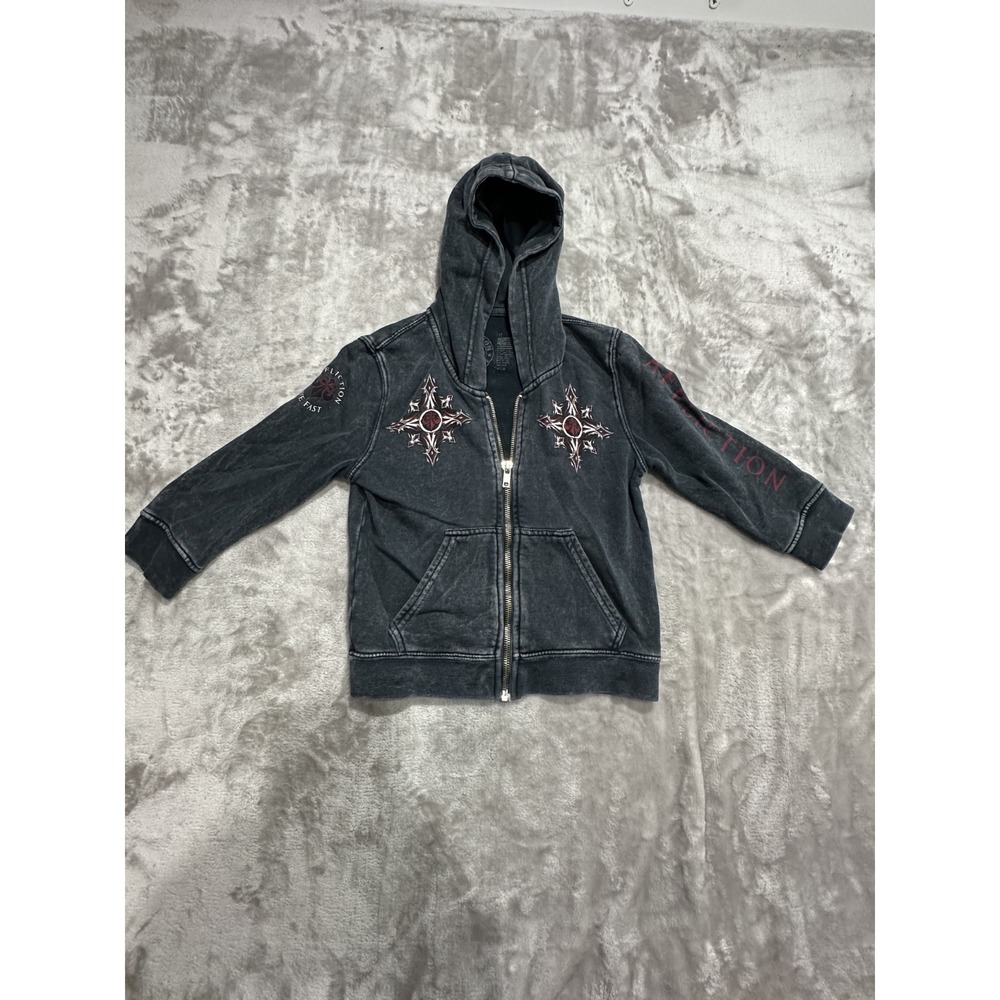 Affliction Hoodie Toddler Size 3T Charcoal Gray Vintage Rare Full‎ Zip Up EUC